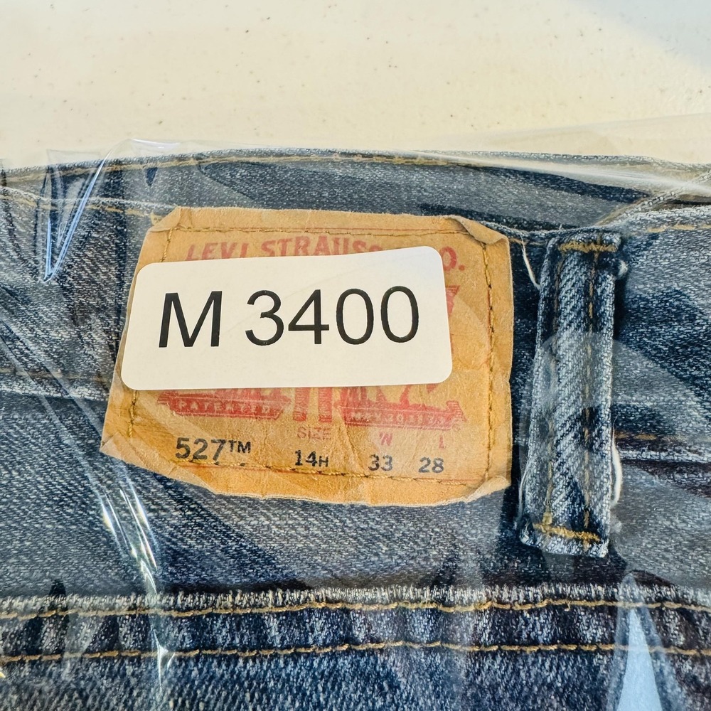 Levis 527 Jeans Teens 33x28 Blue Medium Wash Bootcut Slim Denim Zip Fly - Picture 14 of 14